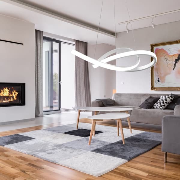 TAKRING HÄNGANDE LAMPA MODERN LED + FJÄRRKONTROLL APP392-CP VIT