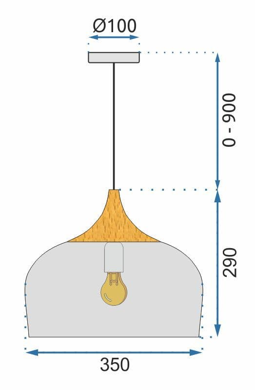 ENKEL PENDEL LOFTSLAMPE BARI HVID