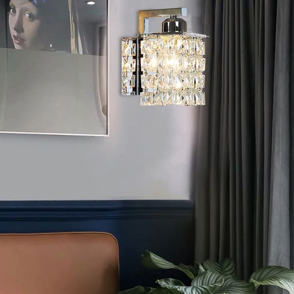 VÄGGLAMPA METALL KRISTALL APP543-1W KROM