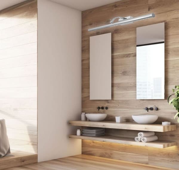 LED BADEVÆRELSE VÆGLAMPE OVER SPEJL 9W 70CM APP366-1W KROM