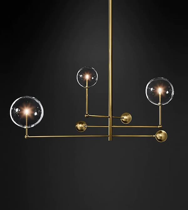GLASKUGLE VEDHÆNG LAMPE 3 APP918-3CP GULD