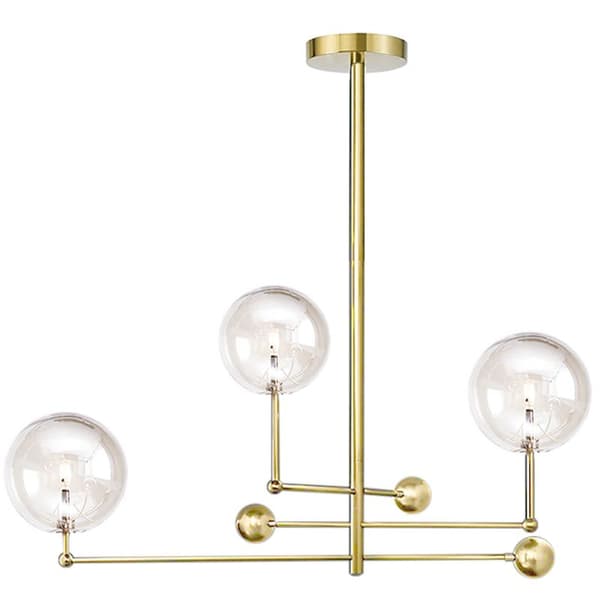 GLASKUGLE VEDHÆNG LAMPE 3 APP918-3CP GULD