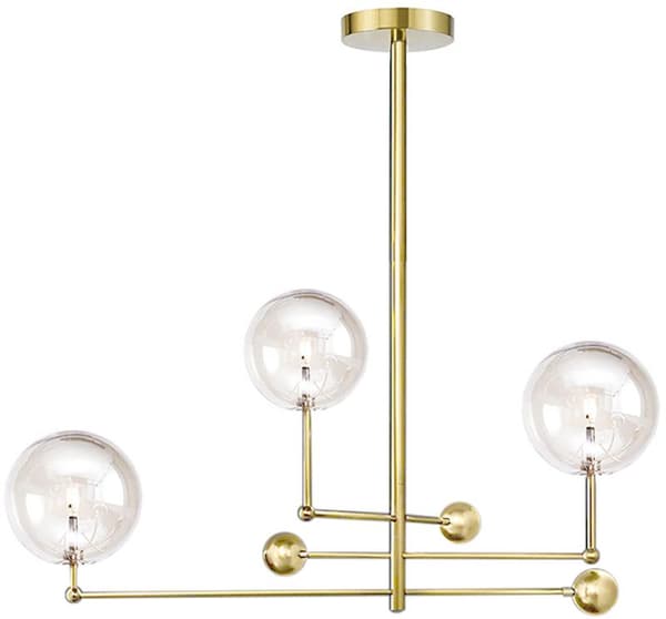 GLASKUGLE VEDHÆNG LAMPE 3 APP918-3CP GULD