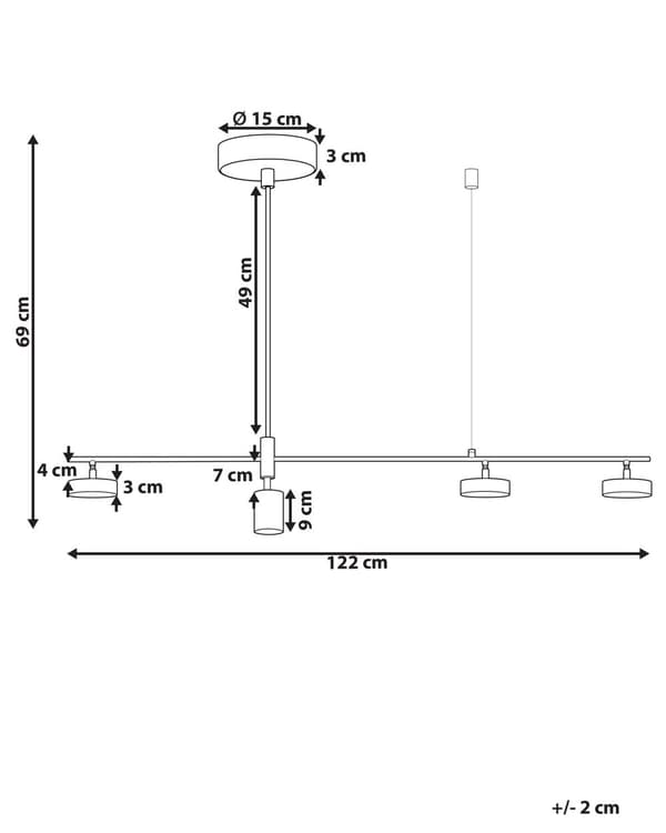 Hængelampe Sort Metal 4-Light Track LED Moderne Design Køkken Spisestue