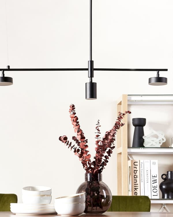 Hængelampe Sort Metal 4-Light Track LED Moderne Design Køkken Spisestue