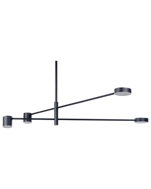 Pendel 4 Lys Sort Metalramme Minimalistisk Moderne Stue Soveværelse