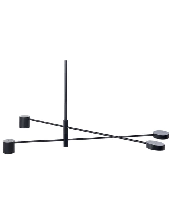 Pendel 4 Lys Sort Metalramme Minimalistisk Moderne Stue Soveværelse