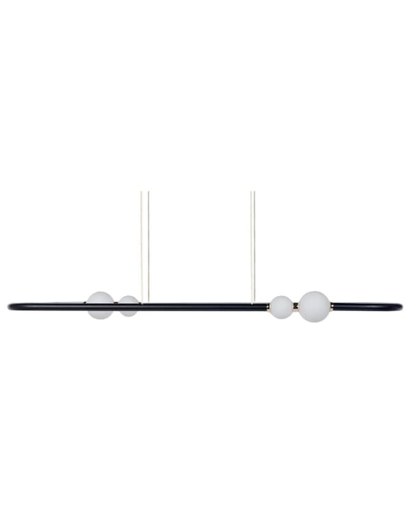 Pendel Sort Aluminium Integreret LED-lys Oval Form Hængende Moderne Glamourøs Belysning