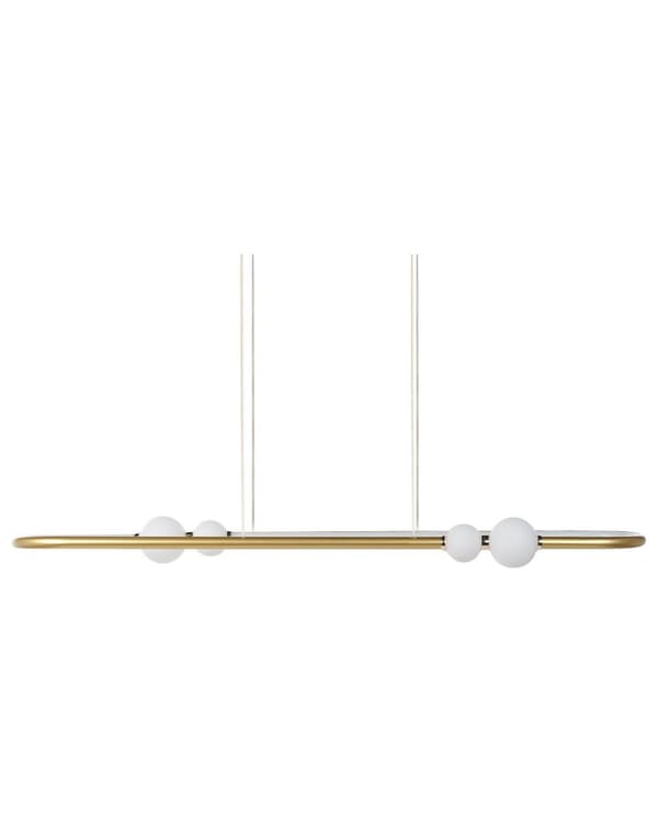 Pendel Guld Aluminium Integreret LED-lys Oval Form Hængende Moderne Glamourøs Belysning