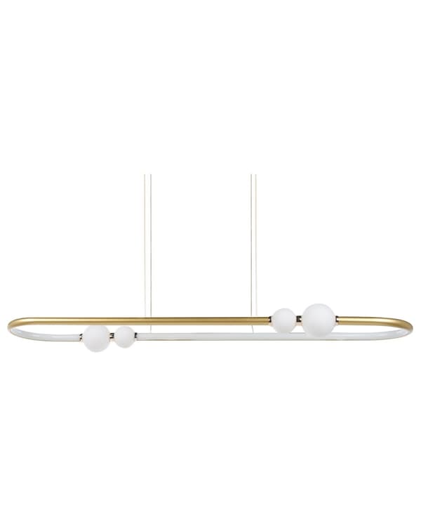 Pendel Guld Aluminium Integreret LED-lys Oval Form Hængende Moderne Glamourøs Belysning