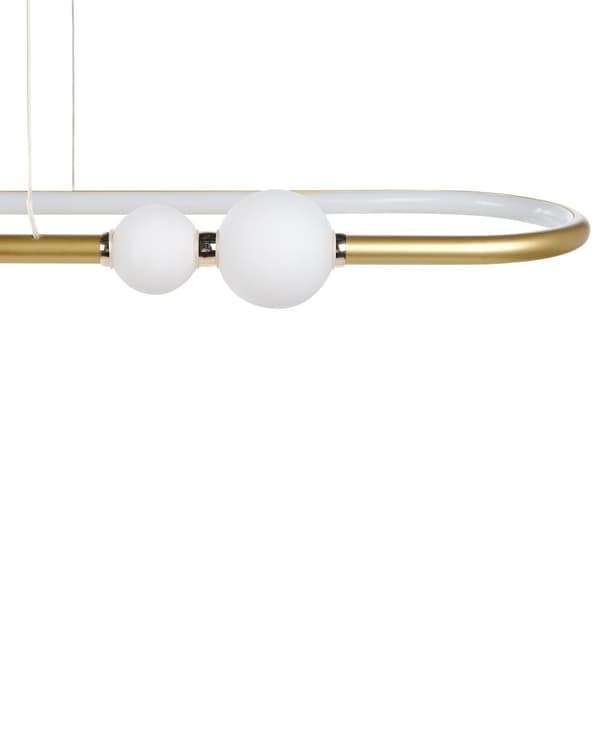 Pendel Guld Aluminium Integreret LED-lys Oval Form Hængende Moderne Glamourøs Belysning