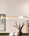 Miniatyrbillede 2 af 10: Pendel Guld Aluminium Integreret LED-lys Oval Form Hængende Moderne Glamourøs Belysning