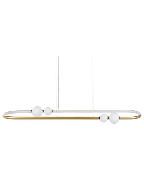 Pendel Guld Aluminium Integreret LED-lys Oval Form Hængende Moderne Glamourøs Belysning