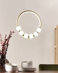 Miniatyrbillede 2 af 10: Pendel Guld Aluminium Integreret LED-lys Nyhed Rund Form Hængende Moderne Glamourøs Belysning