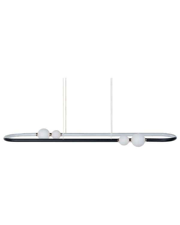 Pendellampe Svart Aluminium Jern LED-lys Oval Form Hengende Moderne Glamour Belysning