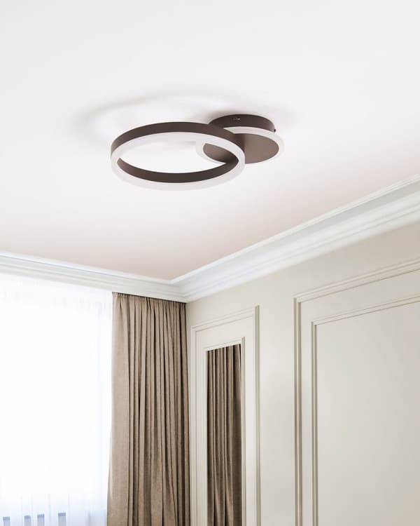 Taklampe Brun LED Aluminium Rund Sirkel Glamorøs Minimalistisk Dekorativ Belysning Soverom Stue