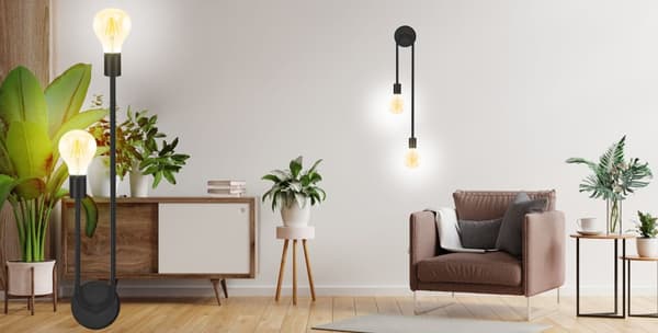 VÄGGLAMPA VÄGGLAMPA APP1147-2W SVART