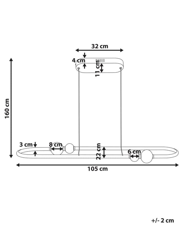 Pendellampe Gull Aluminium Jern LED-lys Oval Form Hengende Moderne Glamour Belysning