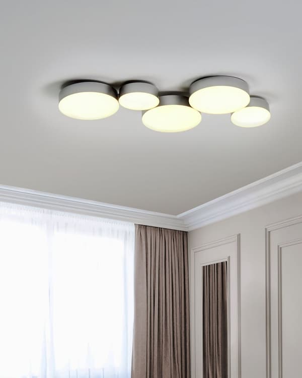 Taklampe Sølv Jern Integrert LED 5 runde lys Dekorativ Moderne Glamour Belysning