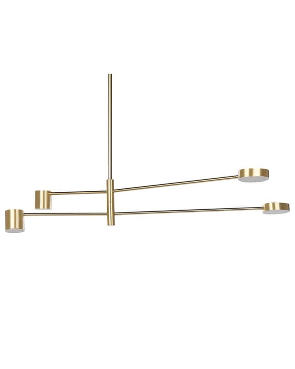 Pendellampe Gull Metall 4 lys Minimalistisk Moderne Stue Soverom Belysning Taklampe