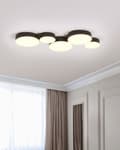 Miniatyrbilde 2 av 10: Taklampe Svart Jern Integrert LED 5 runde lys Dekorativ Moderne Glamour Belysning