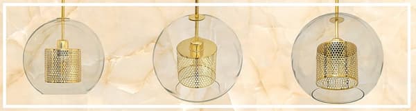 LOFT GLAS HÄNGANDE LAMPA APP556-1CP 30CM GULD