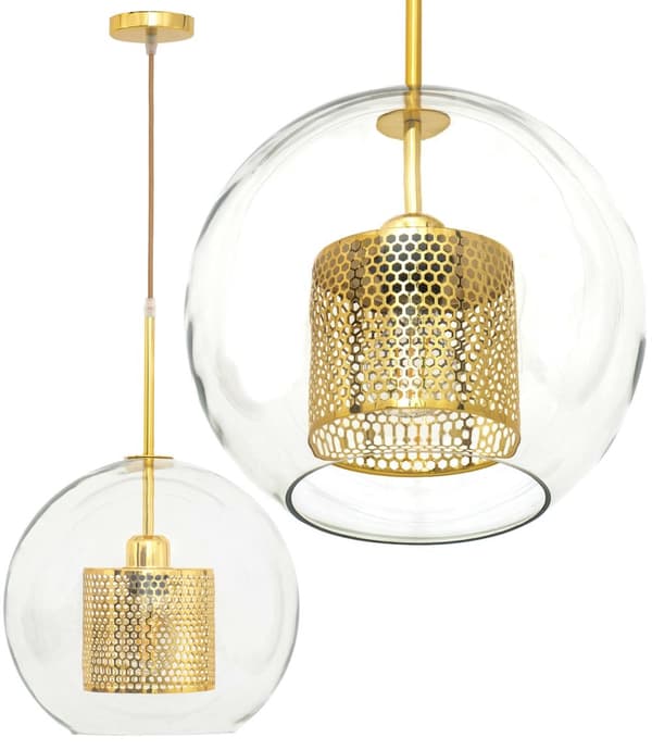 LOFT GLAS HÄNGANDE LAMPA APP556-1CP 30CM GULD