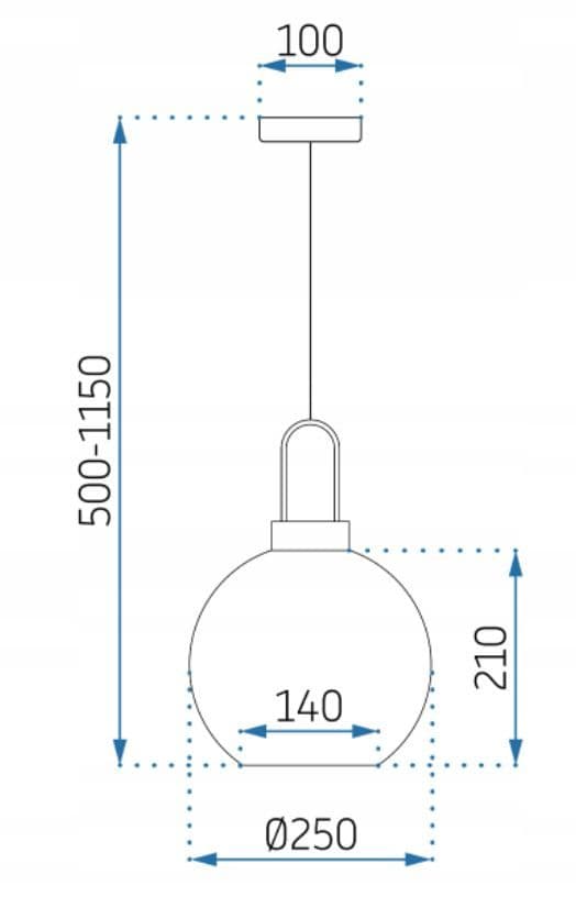 LOFT VEDHÆNG LAMPE GLASKUGLE 25CM APP630-1CP