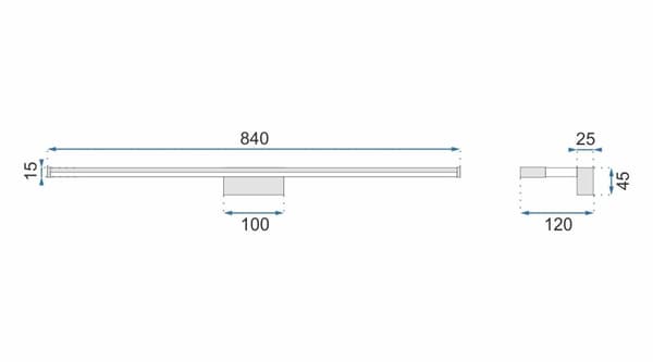 BADRUM VÄGGLAMPA LED ÖVER SPEGEL 18W 90CM APP371-1W KROM