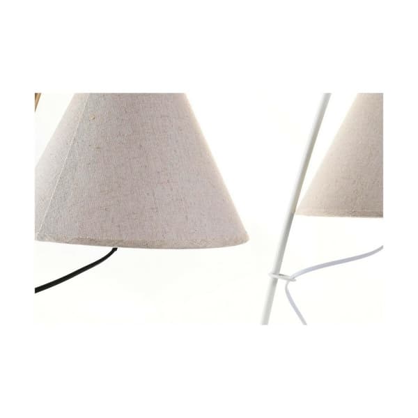 Bordslampa DKD Home Decor Gyllene Metall linne Vit 50 W Modern (25 x 31 x 57 cm) (2 antal)