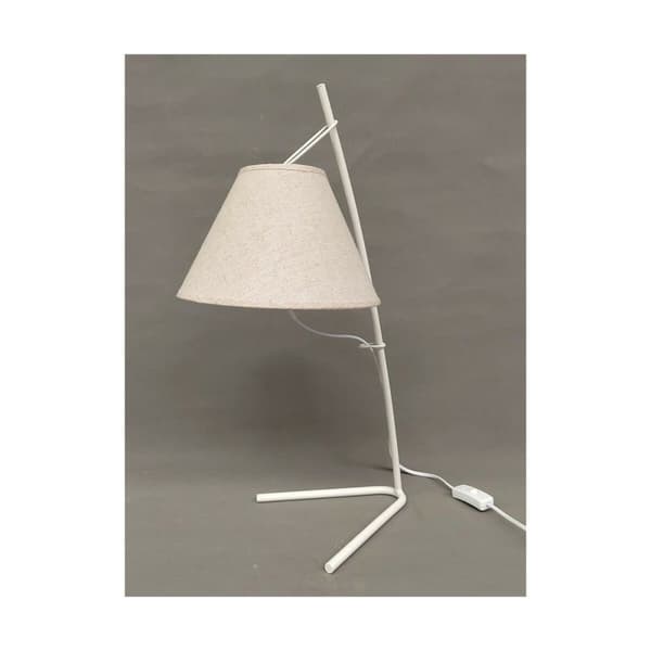Bordslampa DKD Home Decor Gyllene Metall linne Vit 50 W Modern (25 x 31 x 57 cm) (2 antal)