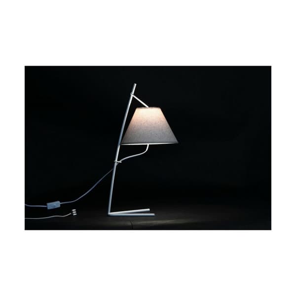 Bordslampa DKD Home Decor Gyllene Metall linne Vit 50 W Modern (25 x 31 x 57 cm) (2 antal)