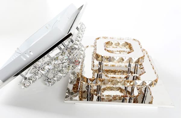 TAKLAMPA CRYSTAL PLAFOND LED 24W SQUARE APP409-C APP410-C