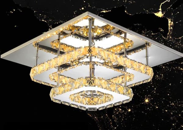 TAKLAMPA CRYSTAL PLAFOND LED 24W SQUARE APP409-C APP410-C