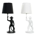 Pikkukuva 1 / 4: Pöytälamppu DKD Home Decor Valkoinen Musta Polyesteri Metalli Hartsi 25W 220 V Apina (2 pcs) (20 x 20 x 45 cm)