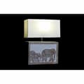Pikkukuva 4 / 4: Pöytälamppu DKD Home Decor Valkoinen Ruskea Mangopuu 50 W 220 V 33 x 12 x 41 cm