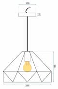 Miniatyrbillede 5 af 5: LOFT METAL VEDHÆNG LAMPE APP237-1CP HVID