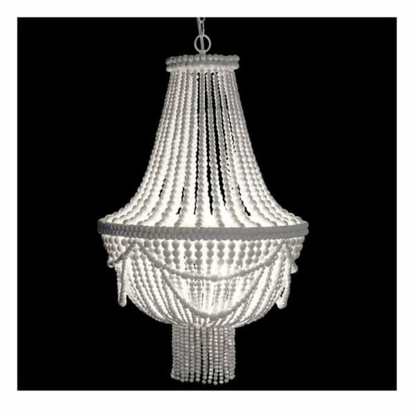 Loftslampe DKD Home Decor Hvid Metal Træ MDF 40 W 220 V 50 x 50 x 128 cm