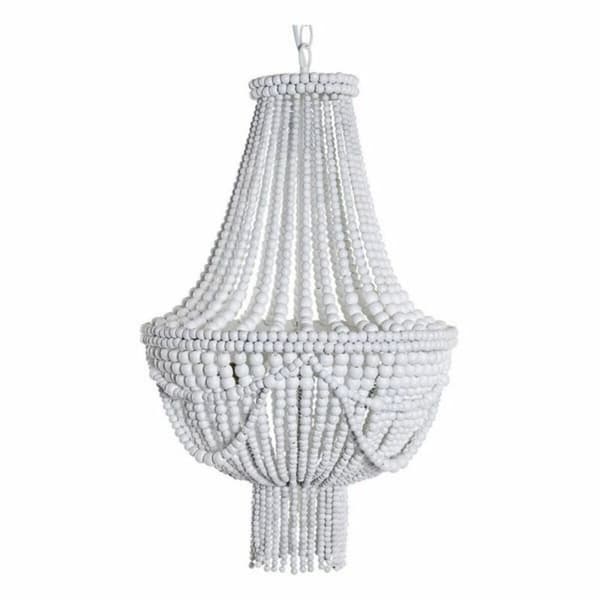 Loftslampe DKD Home Decor Hvid Metal Træ MDF 40 W 220 V 50 x 50 x 128 cm
