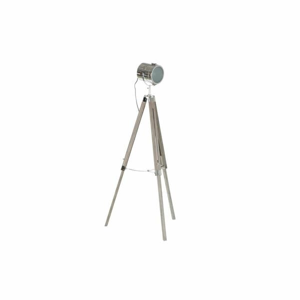 Gulvlampe DKD Home Decor Metal Træ Sølv Lys brun Stativ (66 x 66 x 142 cm)