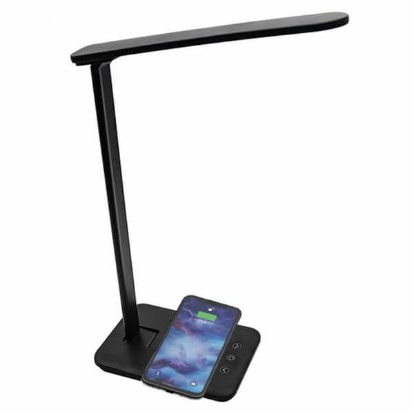LED-lampe med trådløs oplader til smartphones Denver Electronics LQI-105 Sort Multifarvet Metal Plastik 5 W Sort