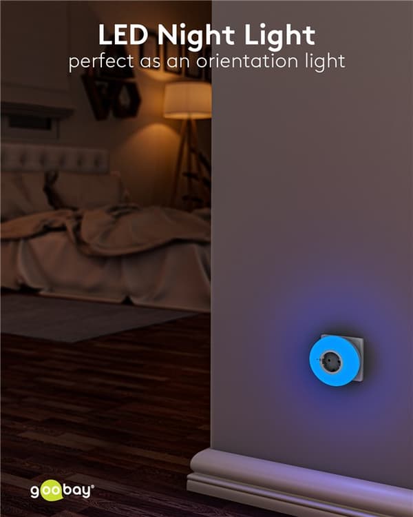 LED-natlampe til stikkontakt