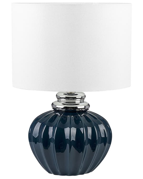Bordlampe Hvit Blå Keramikk Polybomull Rund lampeskjerm Vintage Klassisk Dekorativ Belysning