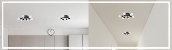KATTOVALAISIN PLAFOND 6 VARREN METALLI APP709-6C MUSTA