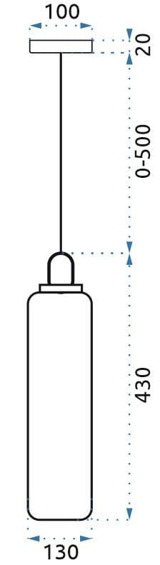 GLASRØR VEDHÆNG LOFTSLAMPE APP631-1CP