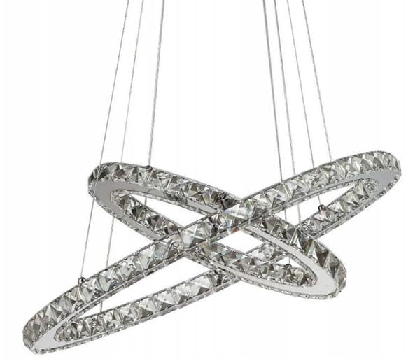 CRYSTAL RING LOFTSLAMPE 50+30CM FJERNBETJENING APP418-CP
