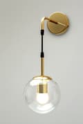 Miniatyrbild 2 av 6: VÄGGLAMPA GLAS VÄGGLAMPA APP685-1W GULD