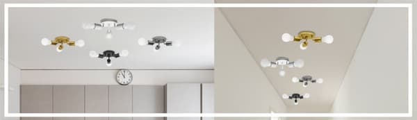 KATTOVALAISIN TRIPLE PLAFOND METAL APP701-3C MUSTA