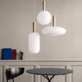 Miniatyrbillede 4 af 7: MÆLKEAGTIG LOFT VEDHÆNGSLAMPE I MÆLKEGLAS APP668-1CP GULD