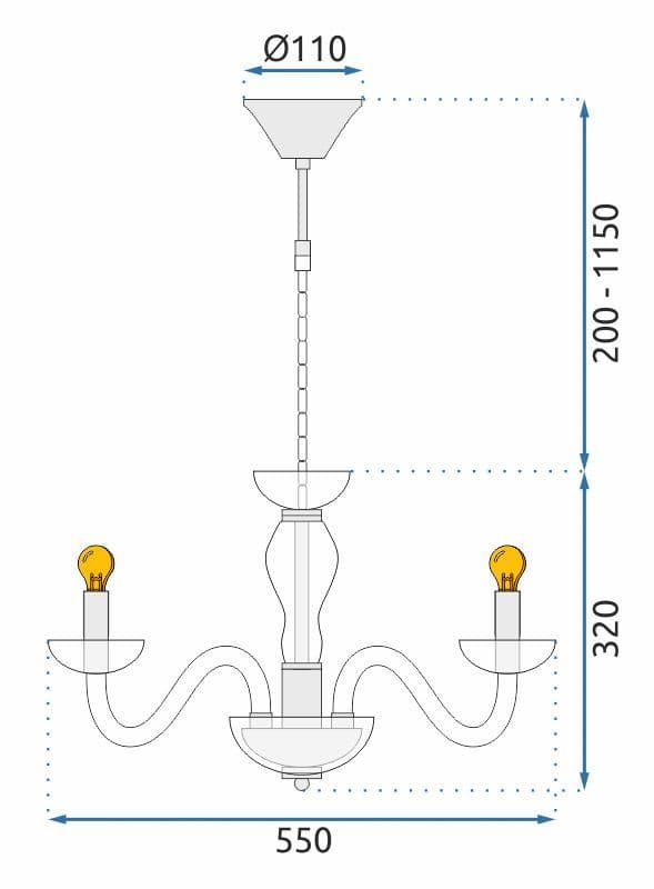 VEDHÆNG LOFTSLAMPE APP1081-6CP